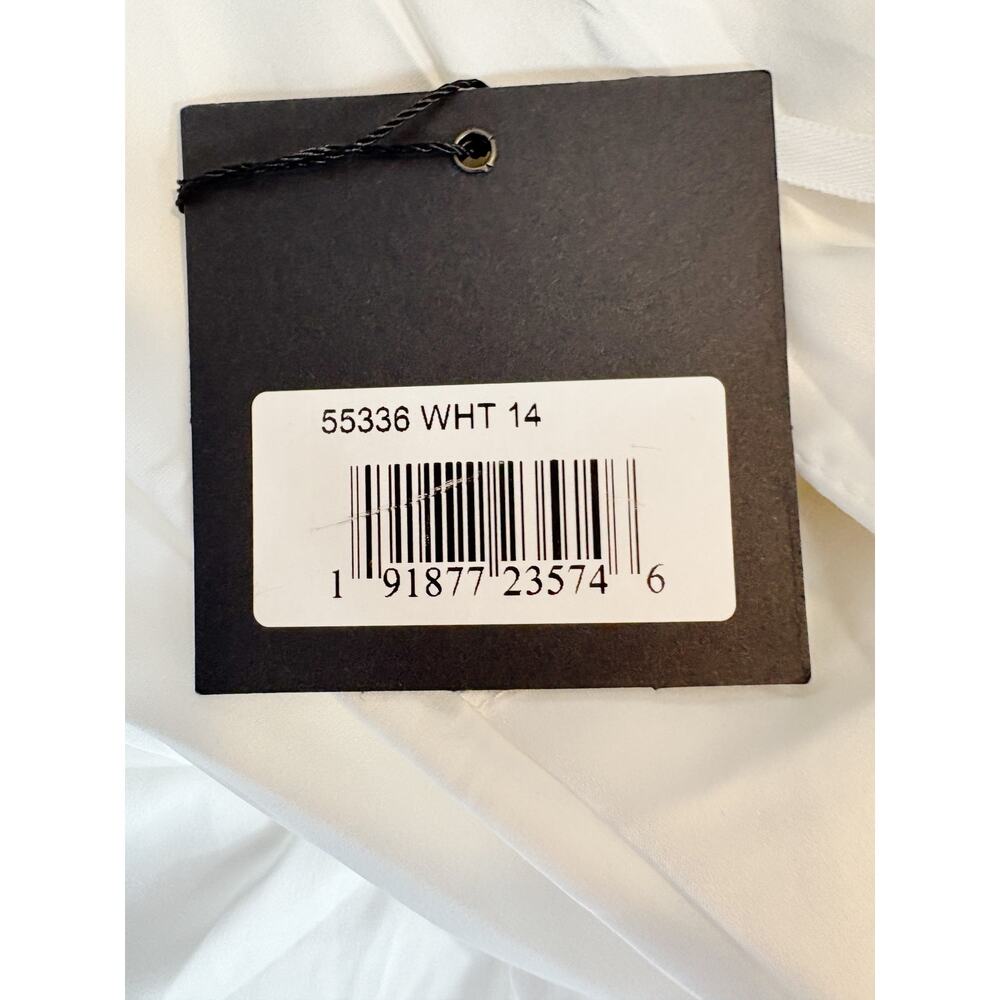 MAC DUGGAL Dress Size 14 White One Shoulder Mini NEW Satin Cocktail Dress - Picture 8 of 10
